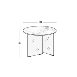 AIR XGLASS ROUND Couchtisch