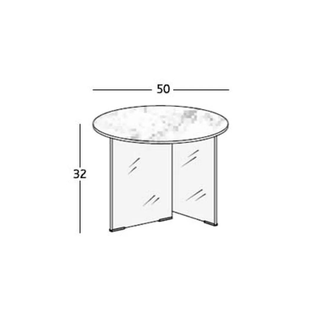AIR XGLASS ROUND Couchtisch