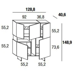 36E8 GLASS 2112 Highboard