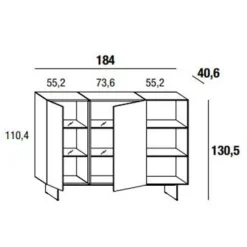 36E8 GLASS 1346 Highboard
