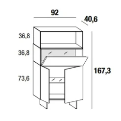 36E8 GLASS 1352 Highboard