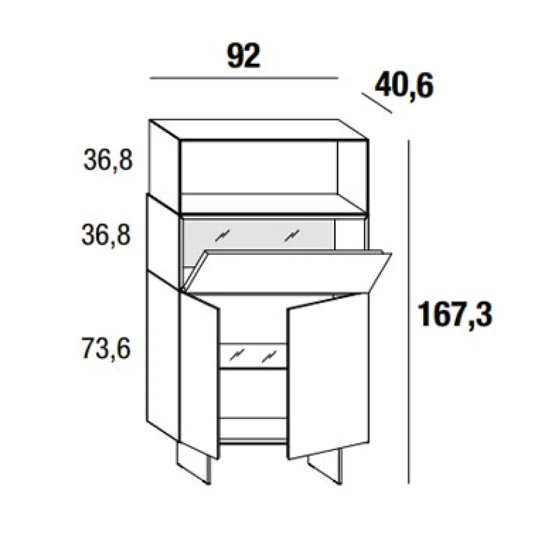 36E8 GLASS 1352 Highboard