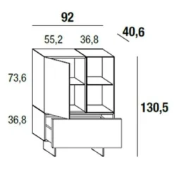 36E8 GLASS 1351 Highboard