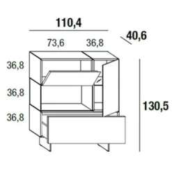 36E8 GLASS 1350 Highboard