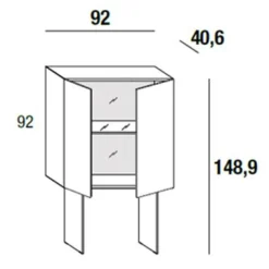 36E8 GLASS 1354 Highboard