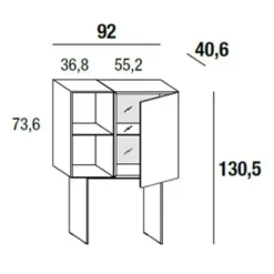 36E8 GLASS 1355 Highboard