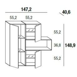 36E8 GLASS 1353 Highboard