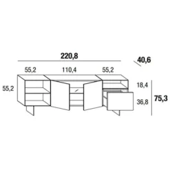 36E8 GLASS 1325 Sideboard