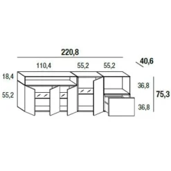 36E8 GLASS 1338 Sideboard
