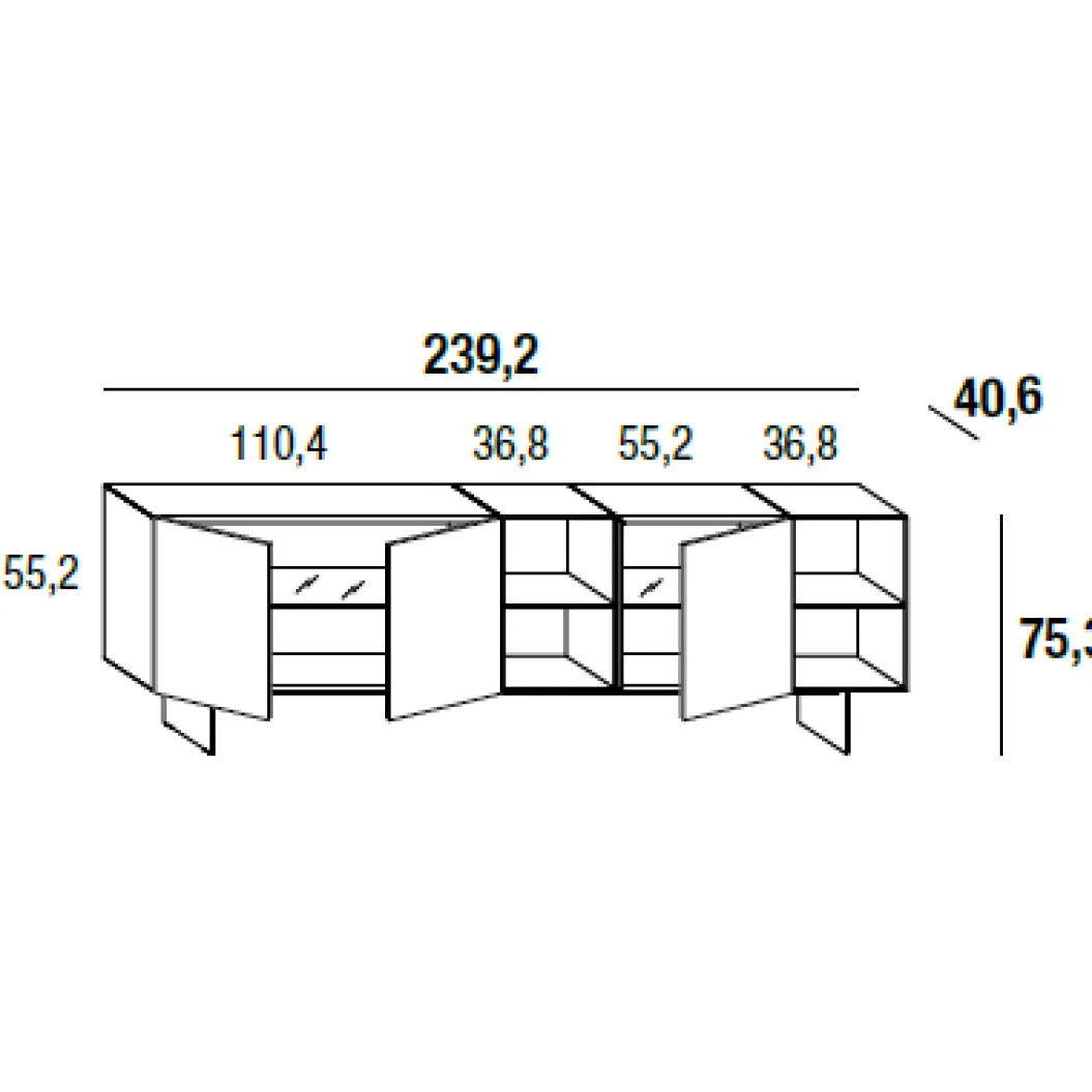 36E8 GLASS 1327 Sideboard