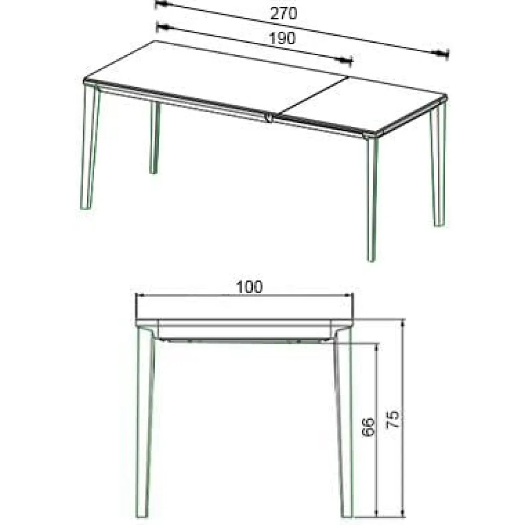 ECHO GLASS Ausziehtisch