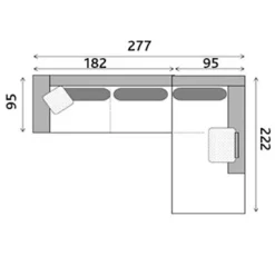 HALMA LUXUSLEDER Ecksofa