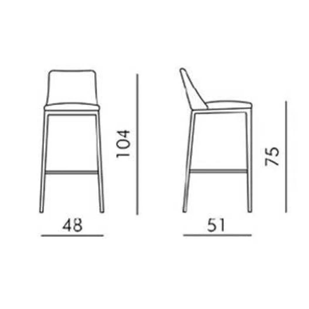 MAX 4 LEGS WOOD Barhocker