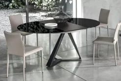 MILLENNIUM GLASS ROUND Ausziehtisch