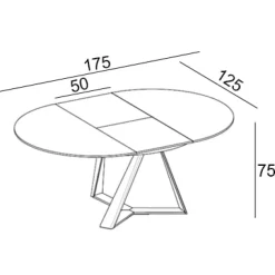 MILLENNIUM GLASS ROUND Ausziehtisch