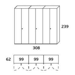QUERINI Drehtürenschrank