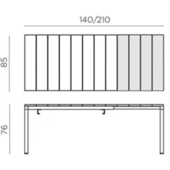 RIO 140 Garten-Ausziehtisch